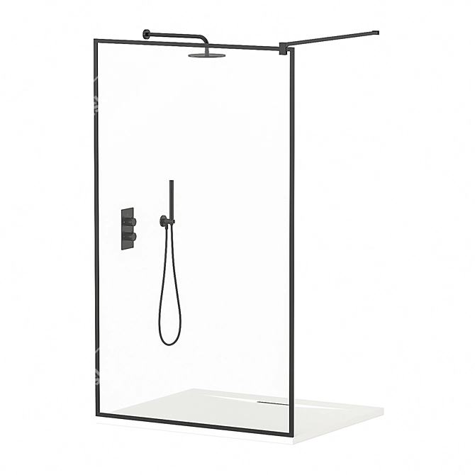 Modo New Black II Frame Shower Screen 3D model image 1