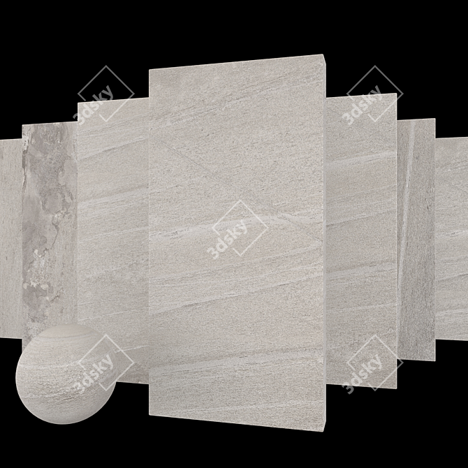 Santorini Beige Stone Set: Multi-Texture, HD Textures, 60x120 cm 3D model image 1
