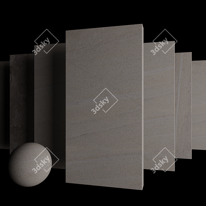 Santorini Beige Stone Set: Multi-Texture, HD Textures, 60x120 cm 3D model image 3