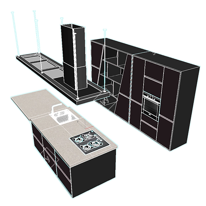 Elevate Your Kitchen with "Islet 3D model image 5