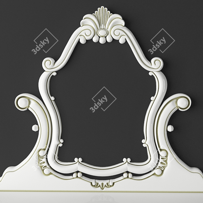 Elegant Oak Dressing Table with Stool 3D model image 8