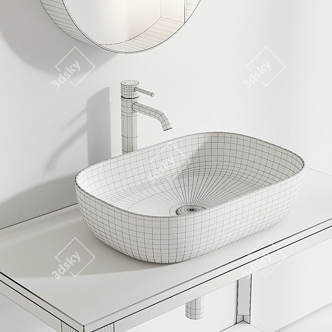 Able Single Vanity Unit Set 3D model image 4