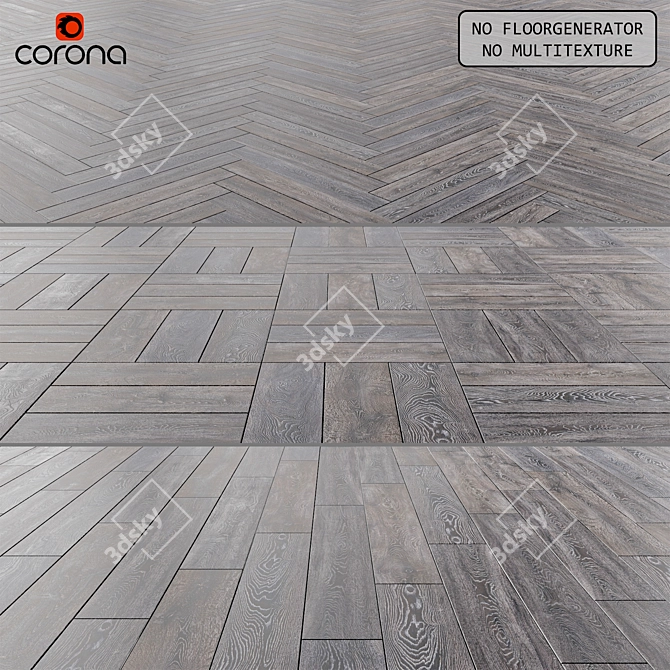 Laminate Floor: 3 Layouts, Editable Poly, Multiple Sizes 3D model image 1