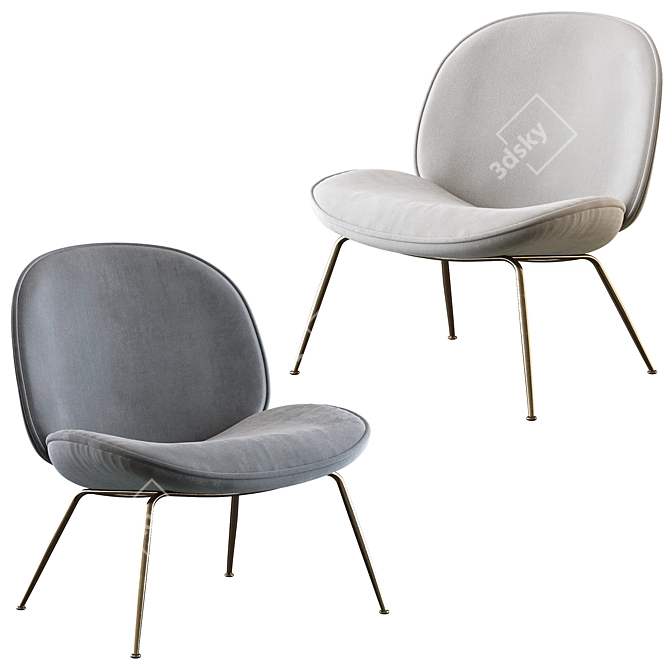 Gubi Beetle Lounge Chair - Elegant Comfort 3D model image 1