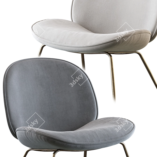 Gubi Beetle Lounge Chair - Elegant Comfort 3D model image 4