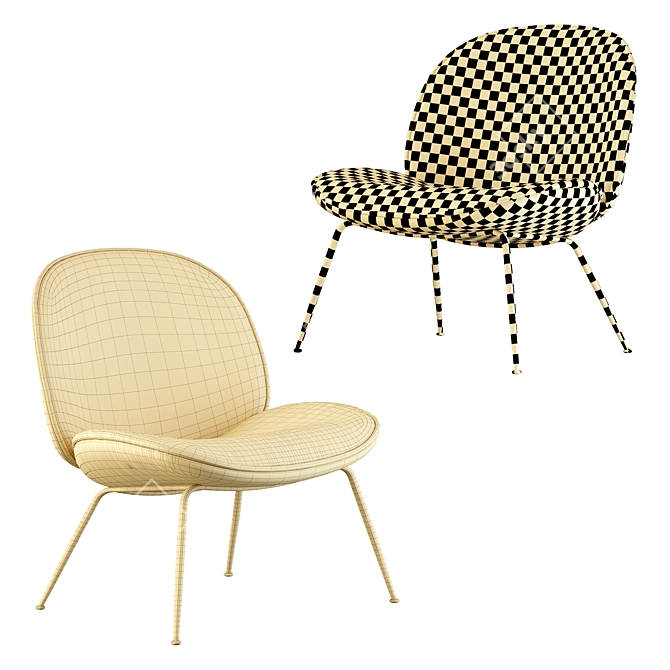 Gubi Beetle Lounge Chair - Elegant Comfort 3D model image 5