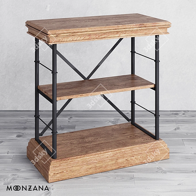 Replica Moonzana OM Console: Elegant Oak Wood Design 3D model image 1