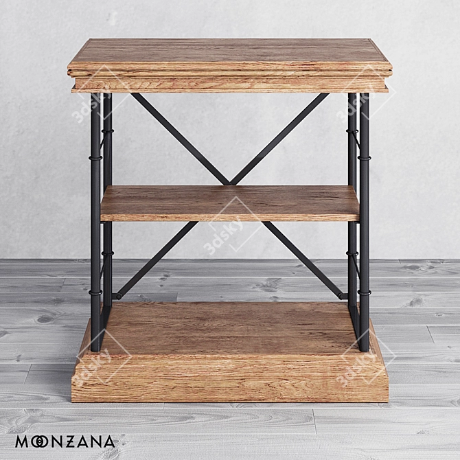 Replica Moonzana OM Console: Elegant Oak Wood Design 3D model image 2