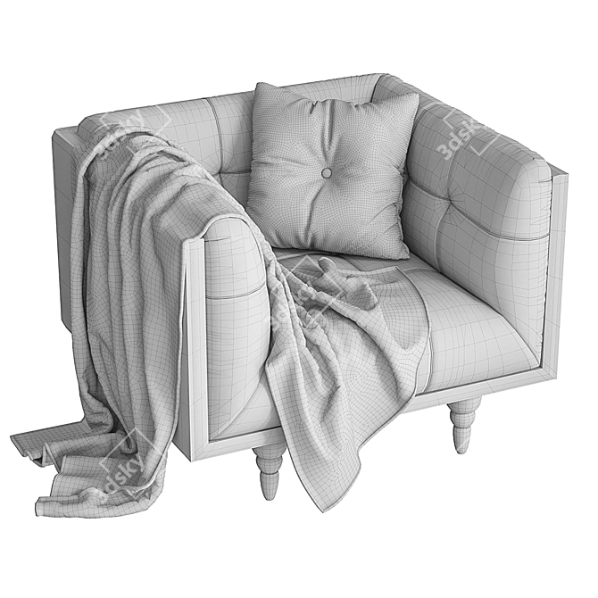 Regal Throne Armchair 3D model image 5