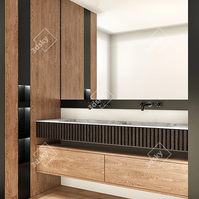 Modern Bathroom Furniture Set 3D model image 2