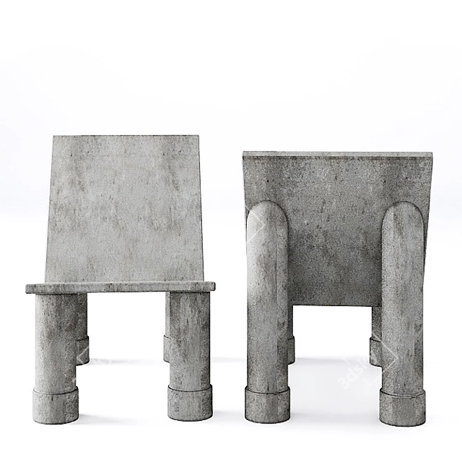 Contemporary Concrete Lounge 3D model image 8