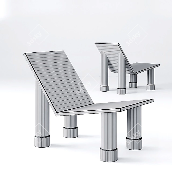 Contemporary Concrete Lounge 3D model image 10