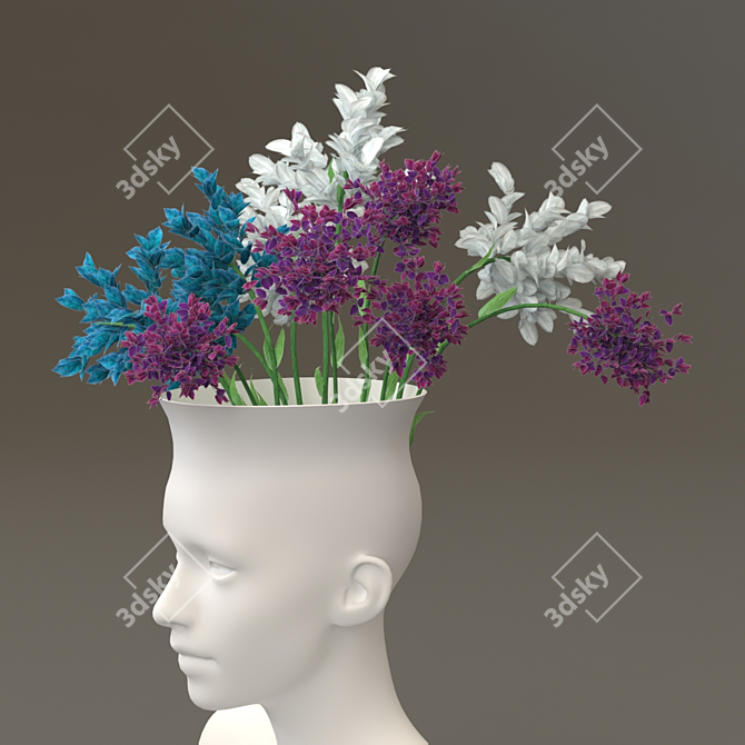 Elegant Blossoming Woman Vase 3D model image 2