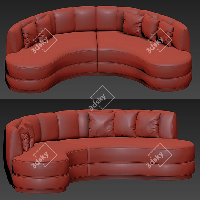 Sophia Curved Sofa: Modern Elegance for Your Space 3D model image 3