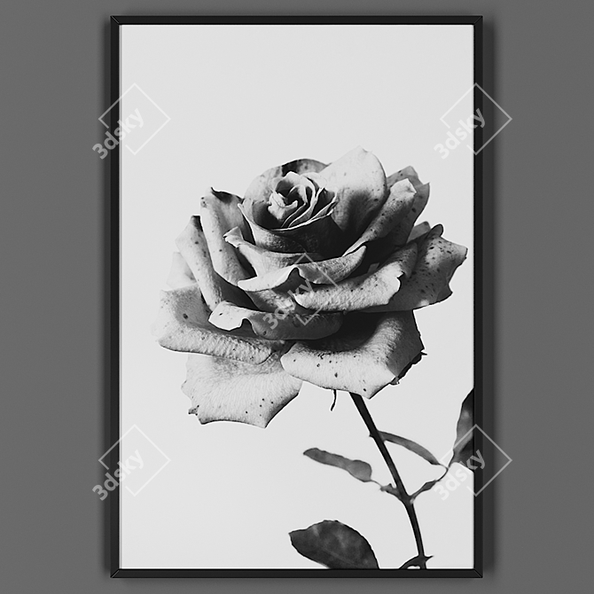 Sleek Black Framed Picture 3D model image 1