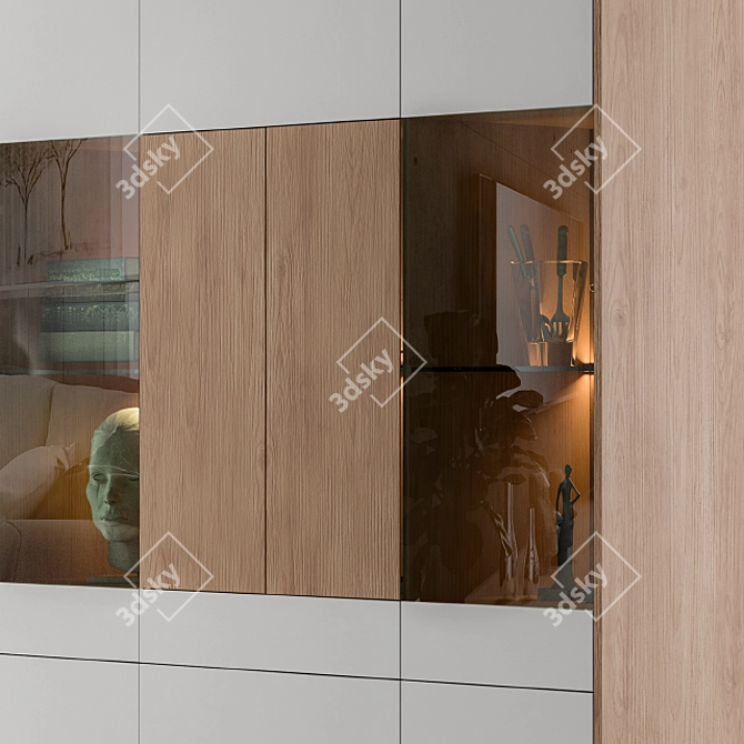 Stylish Modern Display Cabinet 3D model image 3