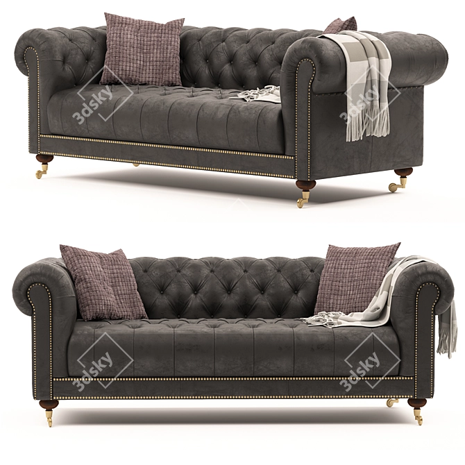 Luxury Chesterfield Sofa: Authentic Design 3D model image 1