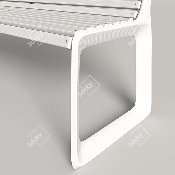 Outdoor Urban Bench 3D model image 3