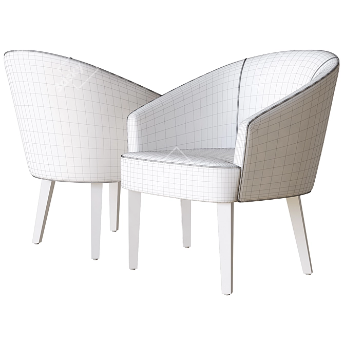 Elegant Darlington Bespoke Armchair 3D model image 3