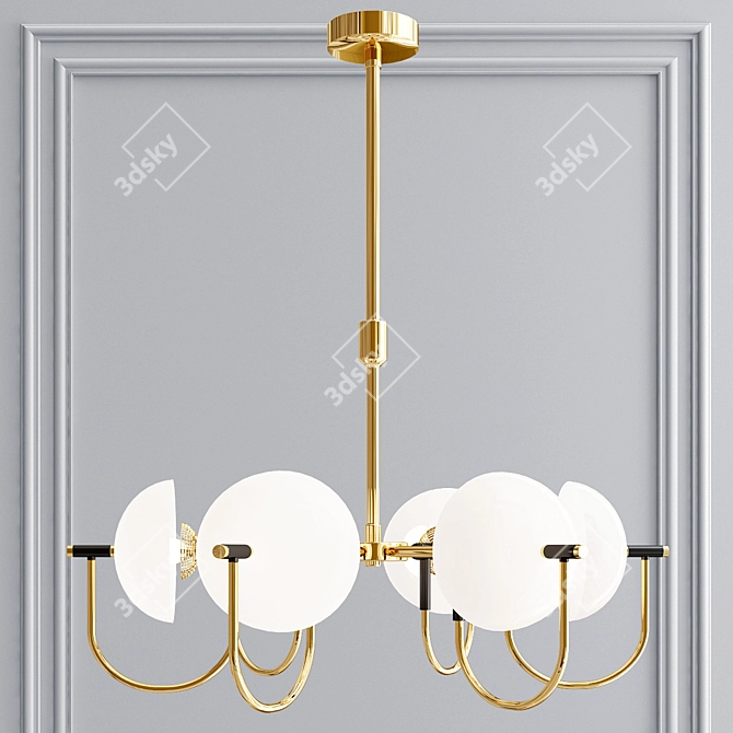 Granta Gold Pendant Chandelier 3D model image 2