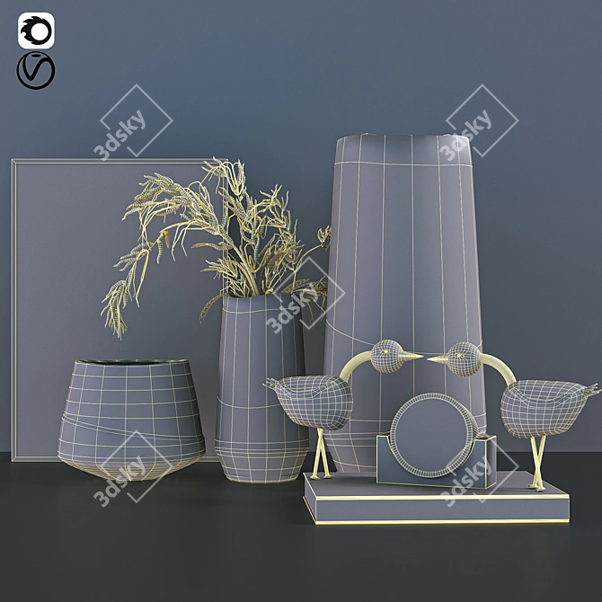 Unique Decor Set 3D model image 4