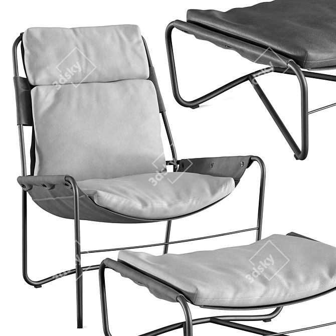 Bug Lounge Chair & Ottoman 3D model image 2