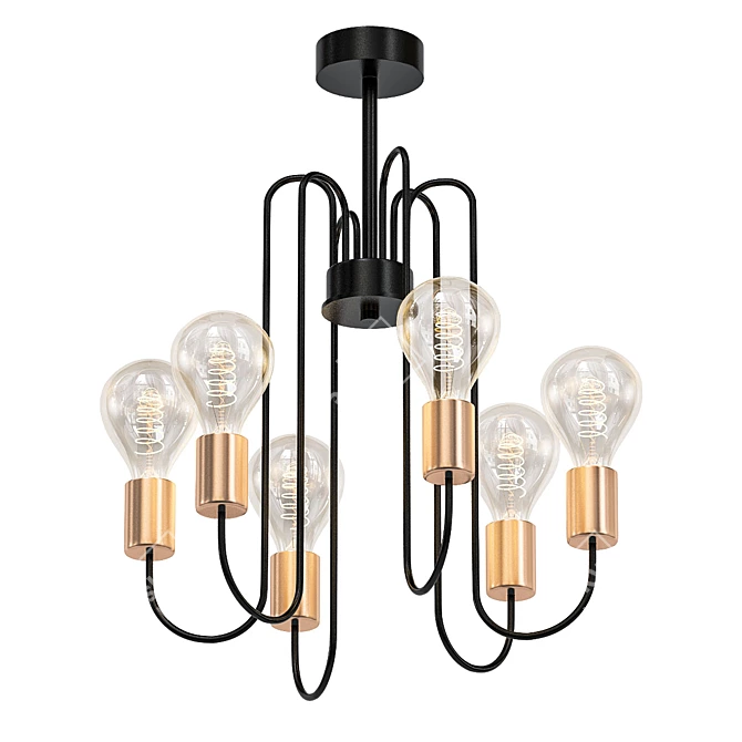 Gold Edison Pendant Ceiling Light 3D model image 1