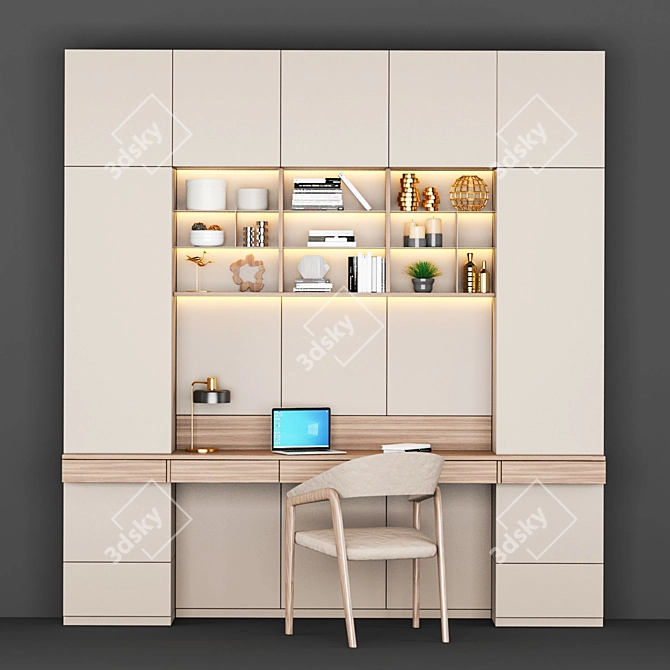 Modular Workplace Furniture Set 3D model image 1