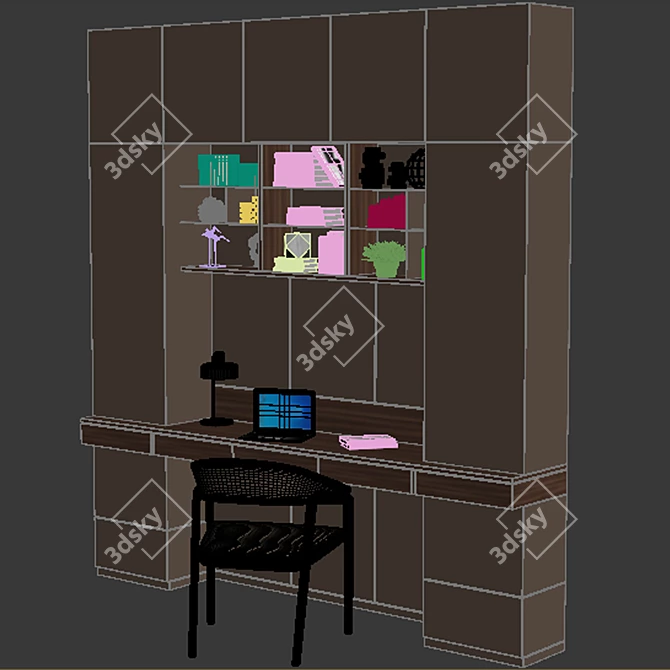 Modular Workplace Furniture Set 3D model image 2