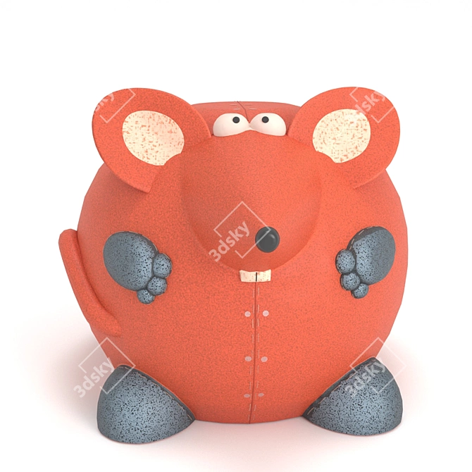 Cute Mouse Piggy Bank 3D model image 2