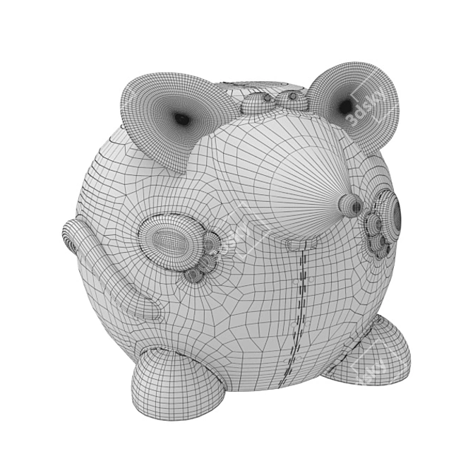 Cute Mouse Piggy Bank 3D model image 8
