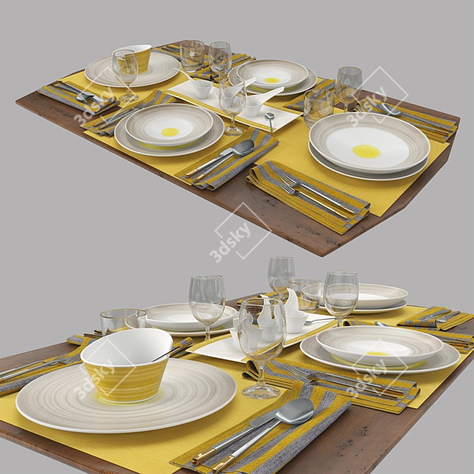  Elegant Table Setting with Villeroy & Boch 3D model image 2