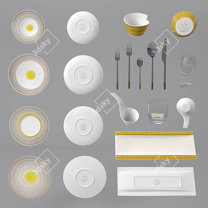  Elegant Table Setting with Villeroy & Boch 3D model image 3