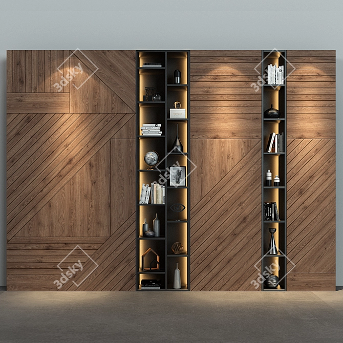 Elegant White Storage Cabinet 3D model image 1