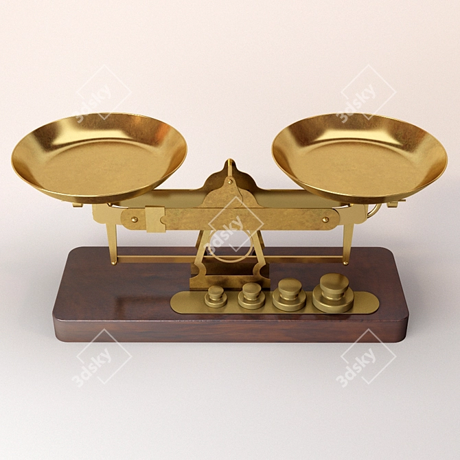 Elegant Old School Vintage Scales 3D model image 3