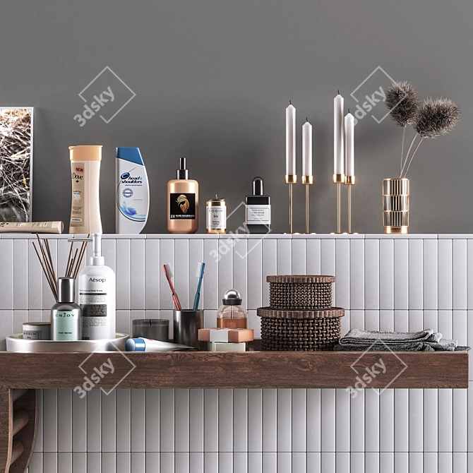 Sleek Bathroom 2015: Accessories 3D model image 5