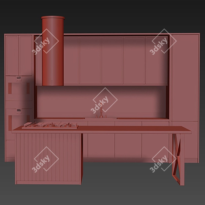 High-Quality Kitchen Set 3D model image 4