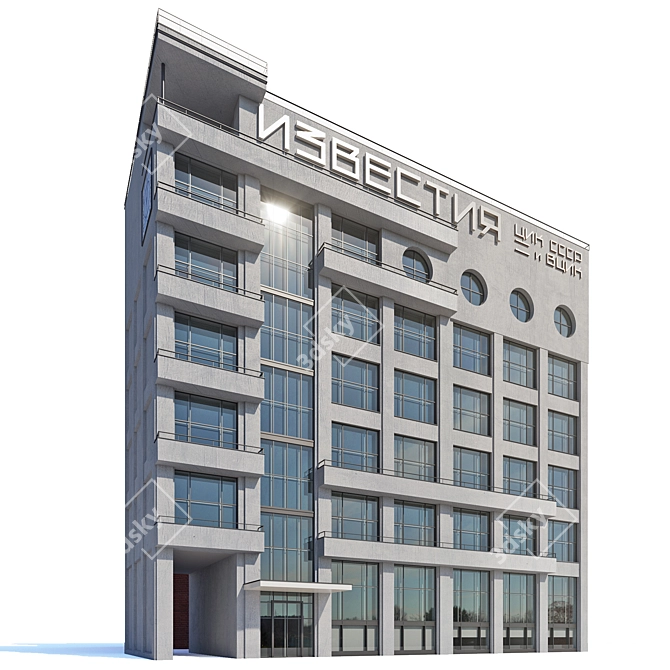 "Iconic 'Izvestia' Building Facade 3D model image 1