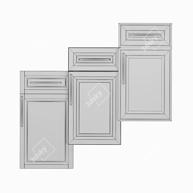 Elegant Cabinet Door Collection 3D model image 2