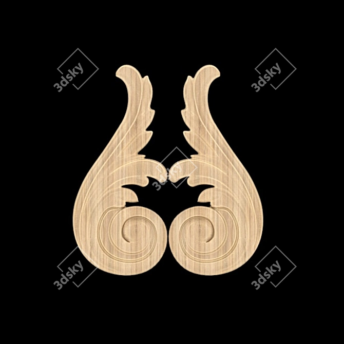 Wooden CNC Decor Element 3D model image 2