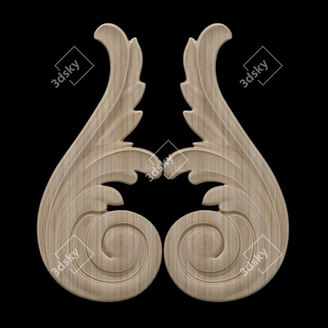 Wooden CNC Decor Element 3D model image 3