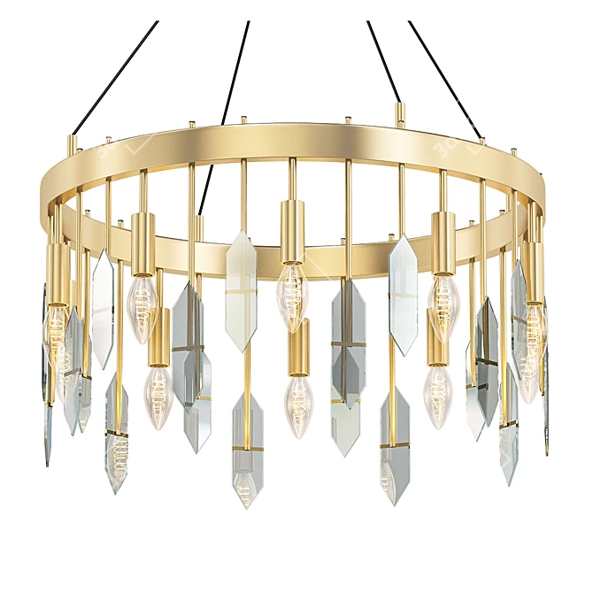 Elegant Marble Glow Chandelier 3D model image 1