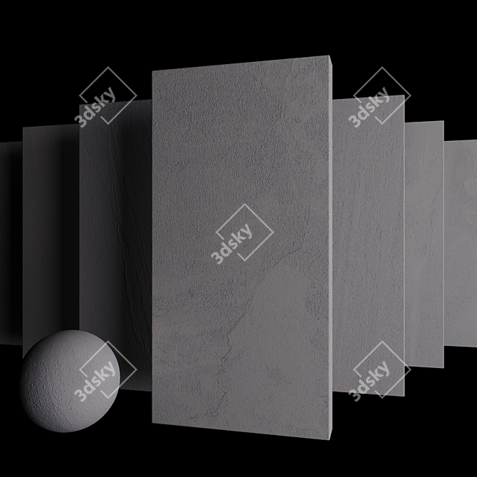 Santorini Ice Stone Set: Multi-Texture, High-Definition 3D model image 3