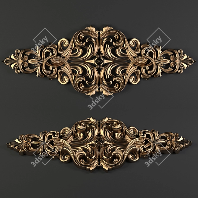 Elegant Baroque Floral Design 3D model image 1