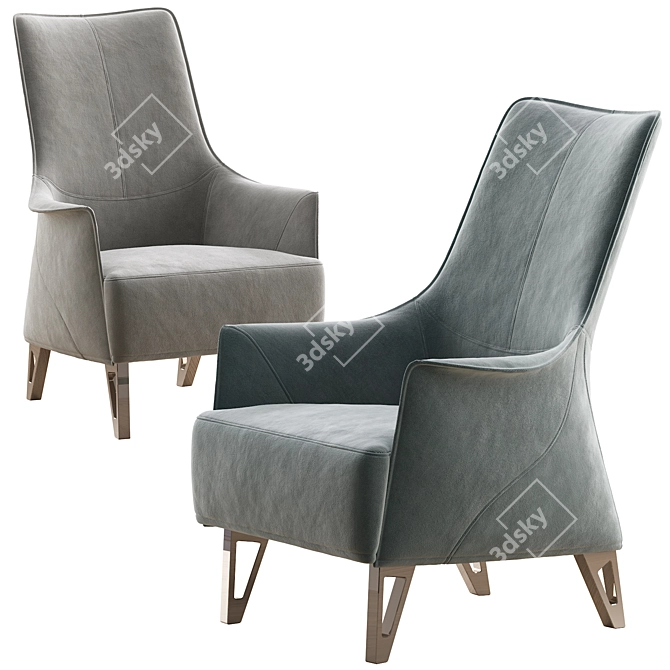 Elegant Mobius Bergere Chair 3D model image 1