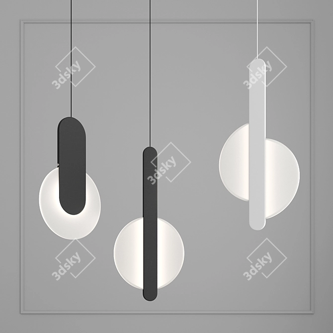 Minimalist Eclipse Pendant Lamp 3D model image 1