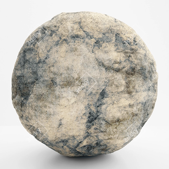 Grey Rock PBR VRAY - 4K Displacement 3D model image 1