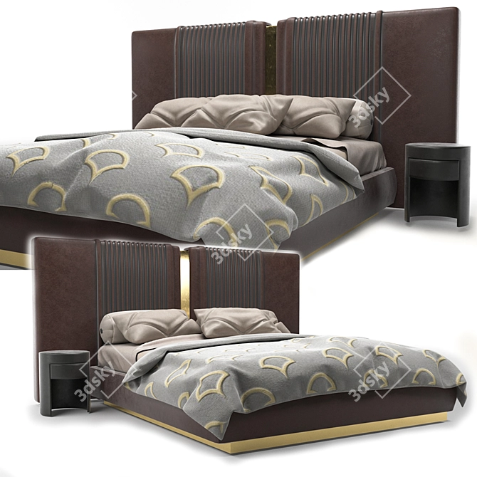 Elegant Rugiano Bed: Stylish Design 3D model image 1