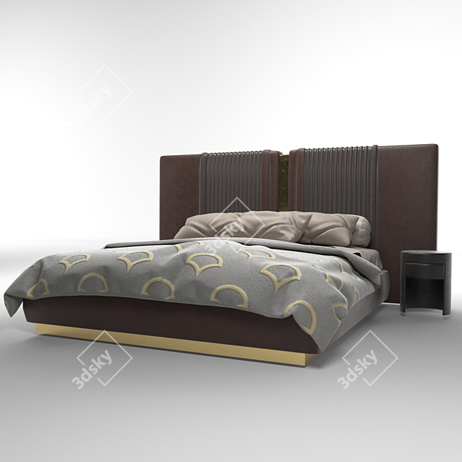 Elegant Rugiano Bed: Stylish Design 3D model image 2
