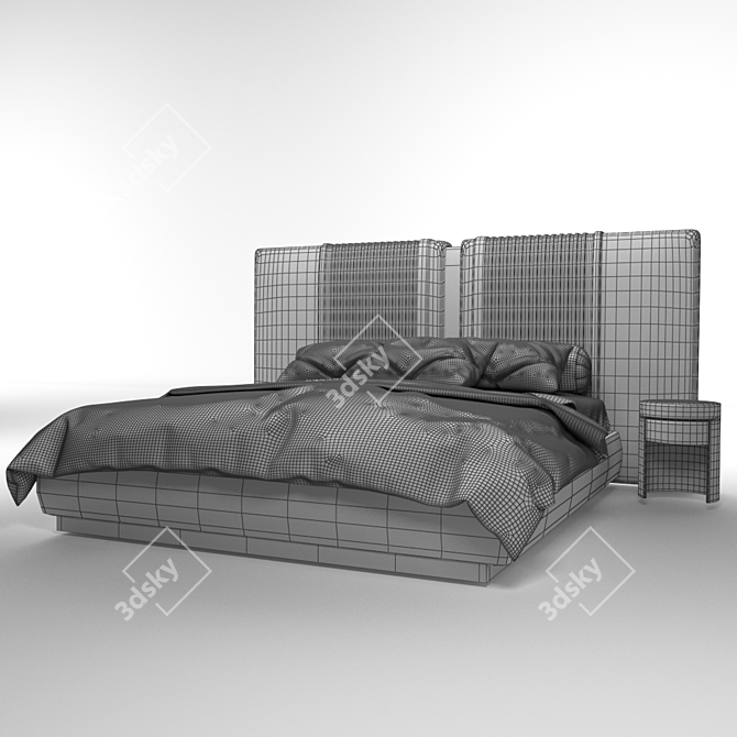 Elegant Rugiano Bed: Stylish Design 3D model image 3